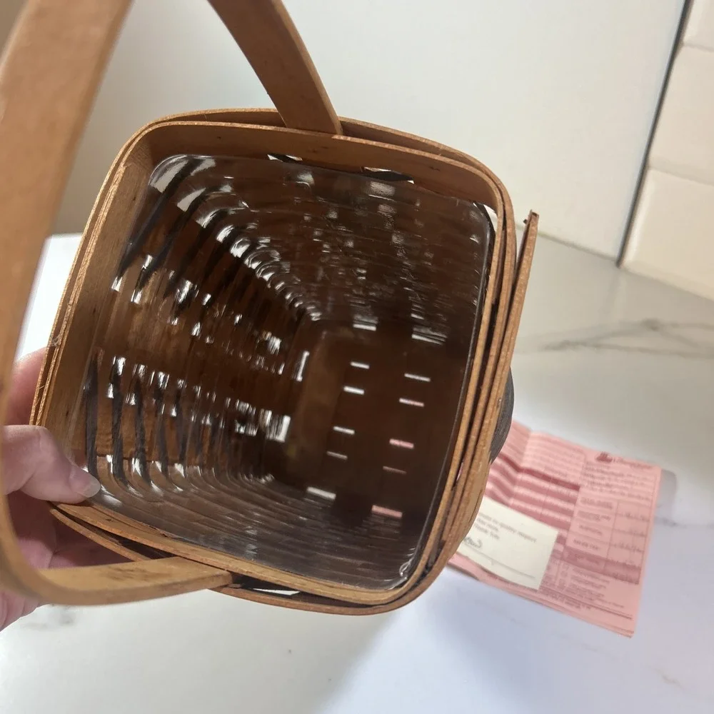 1995 VTG Longaberger Woven Heartland Large Peg Basket & Protector #11177